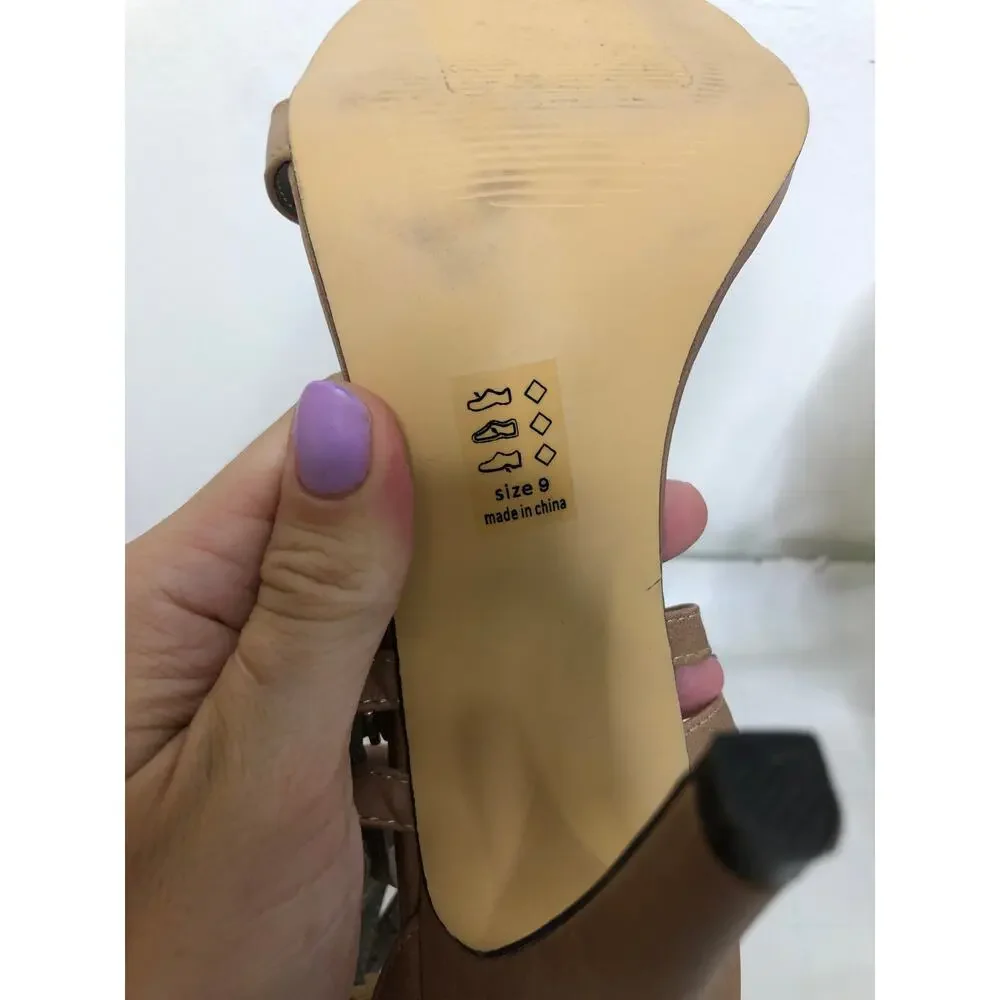 Nordstrom Michael Antonio Strappy Crossover Stiletto Heel Sandal Tan Taupe 9